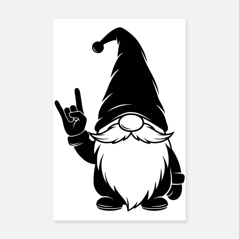 Cool gnome with victory sign Poster 8" x 12" (20x30 cm)