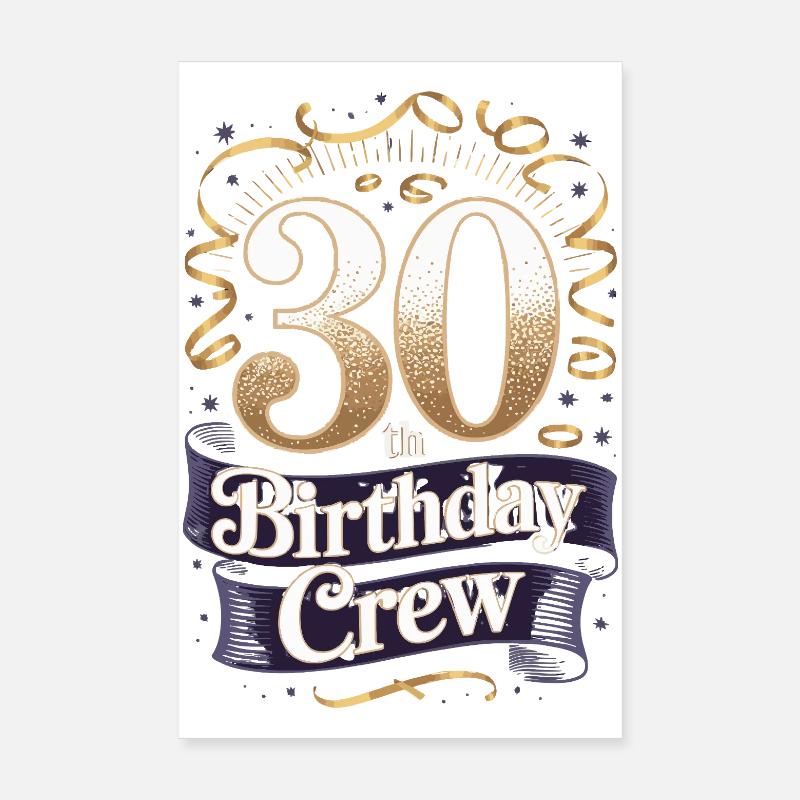 Équipe du 30e anniversaire Poster 20 x 30 cm