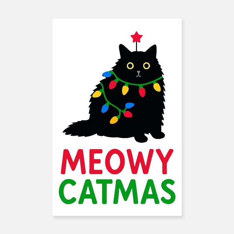 Meowy Catmas Poster 8" x 12" (20x30 cm)