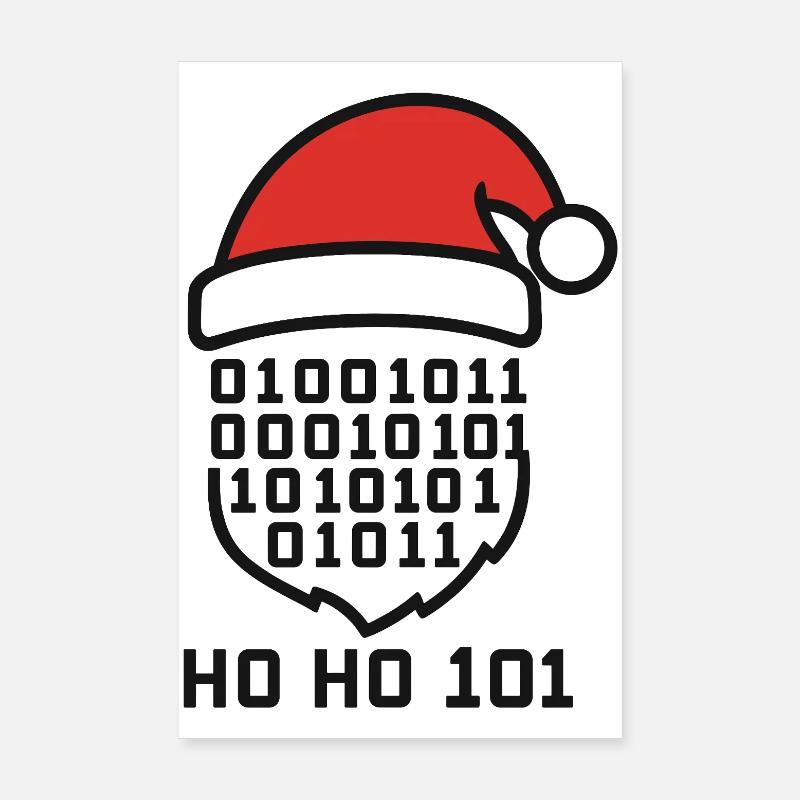 Code de Noël avec chapeau de Père Noël Poster 20 x 30 cm
