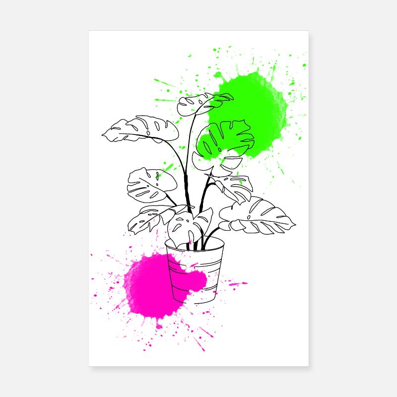 Funky Monstera Poster 20 x 30 cm