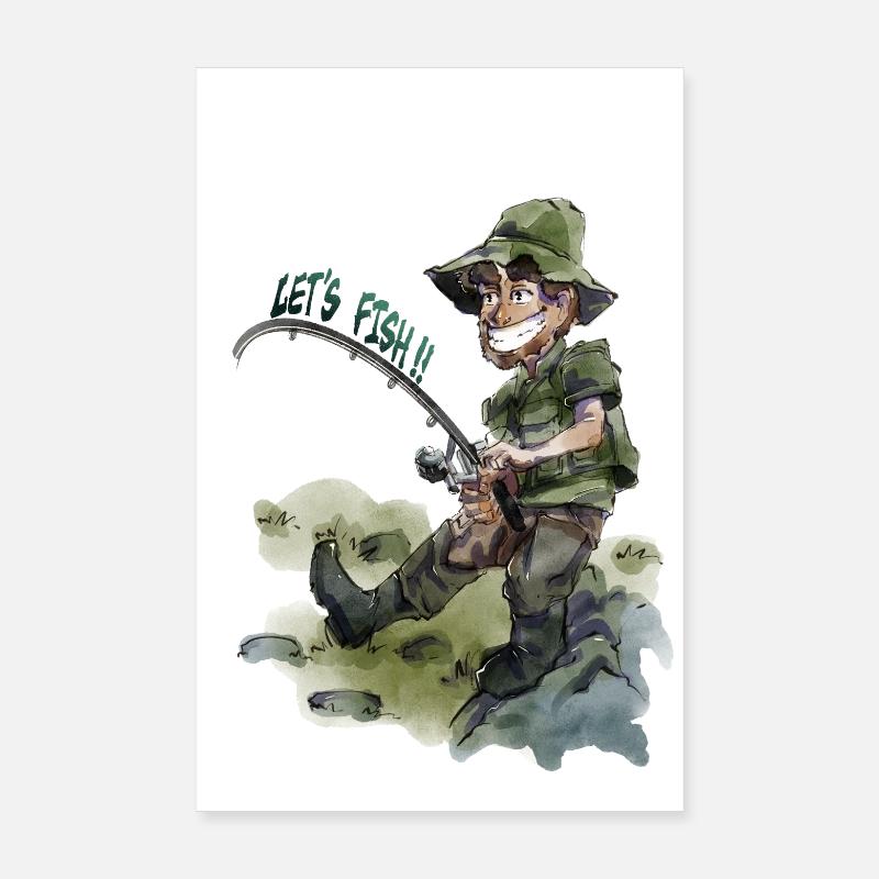 LET'S FISH Poster 8" x 12" (20x30 cm)