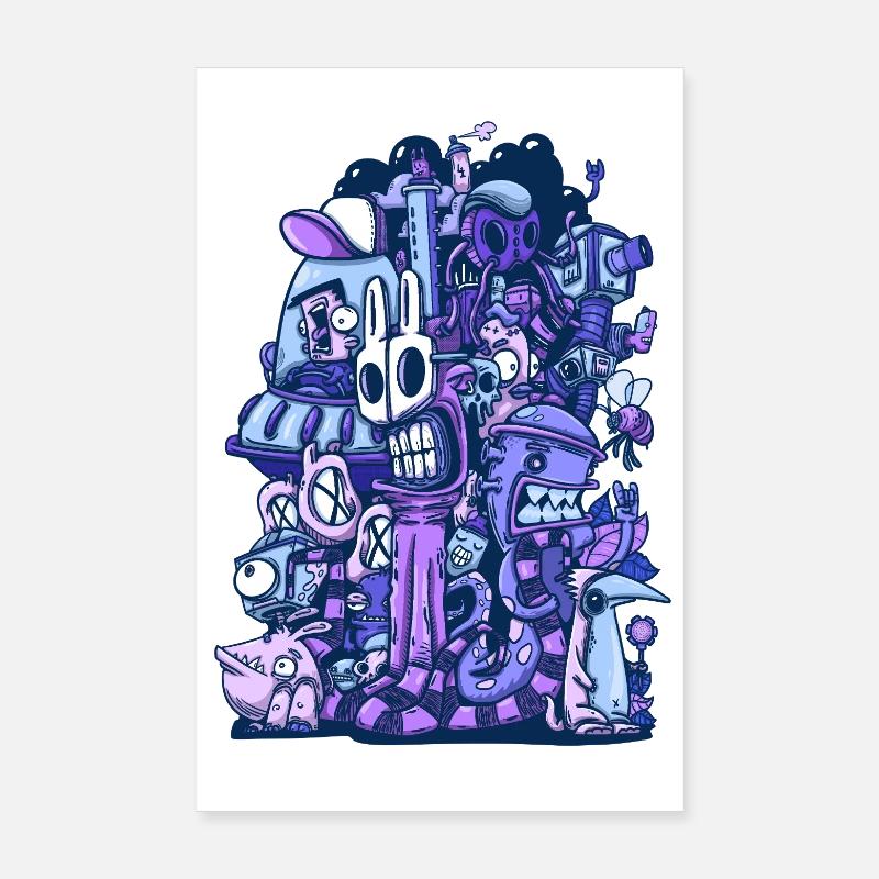 Chaos Pourpre Poster 20 x 30 cm