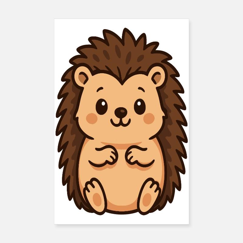 Cuddly Hedgehog Cartoon Poster 8" x 12" (20x30 cm)