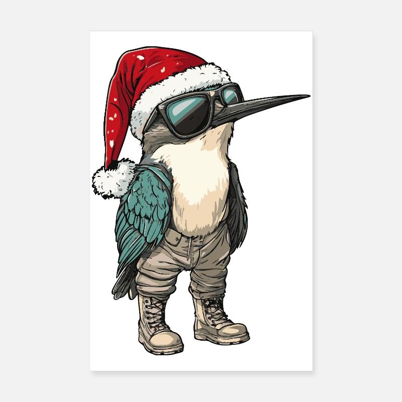 Colibri Oiseau Hiver de Noël Poster 20 x 30 cm