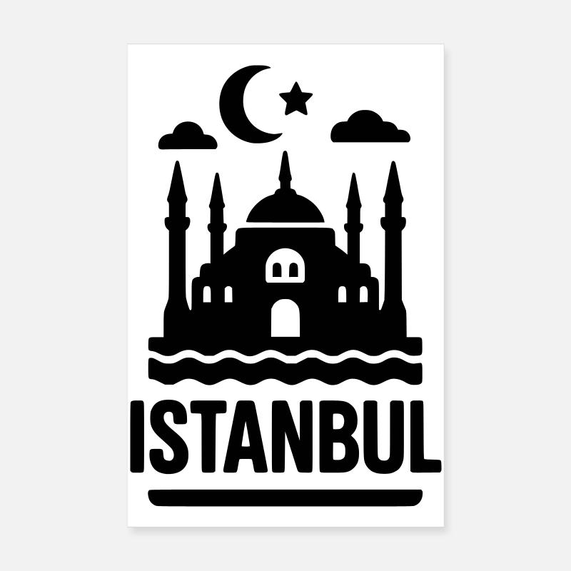 Monument de la Silhouette d’Istanbul Poster 20 x 30 cm
