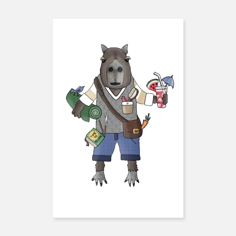 Capybara Chill Mode Poster 20x30 cm