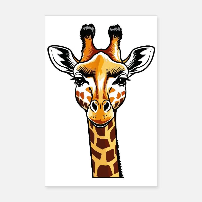 Tête de girafe dans le style pop art Poster 20 x 30 cm