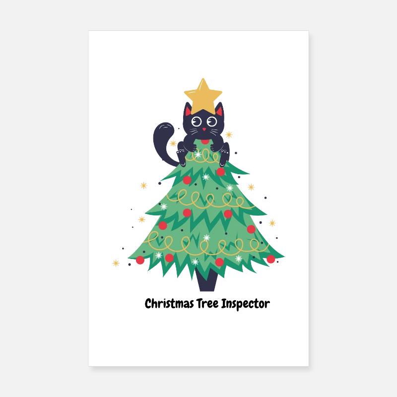 Katzen-Weihnachtspullover im Baum Poster 20x30 cm