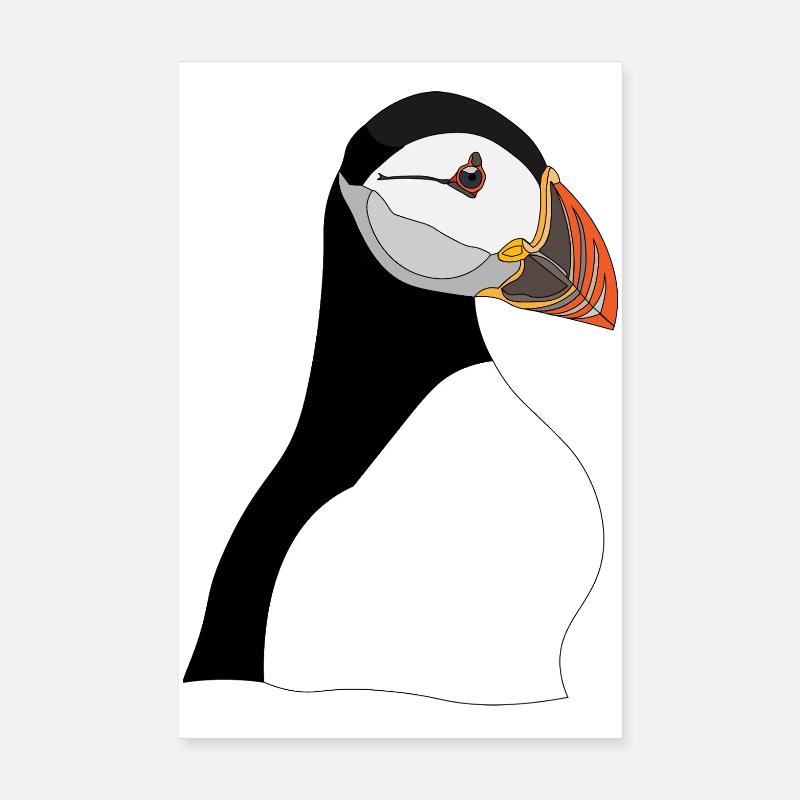 Empreinte de tête de macareux Poster 20 x 30 cm