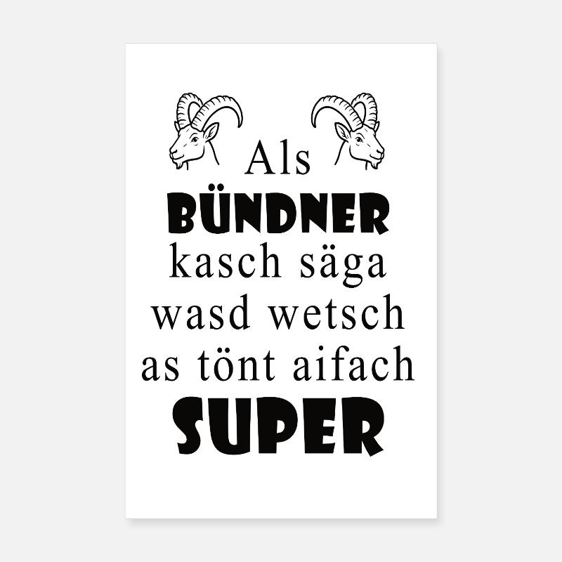 Graubünden dialect Super expression Poster 8" x 12" (20x30 cm)