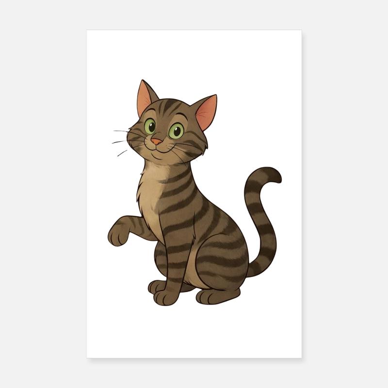Mischievous tabby cat Poster 8" x 12" (20x30 cm)