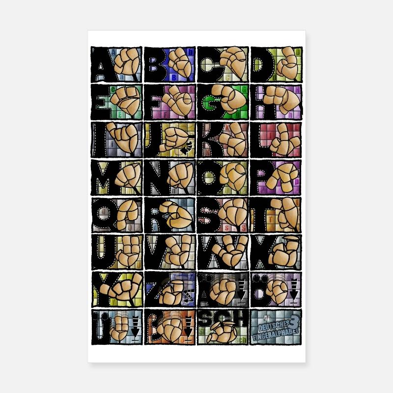 German Finger Alphabet 3 / Poster 8" x 12" (20x30 cm)