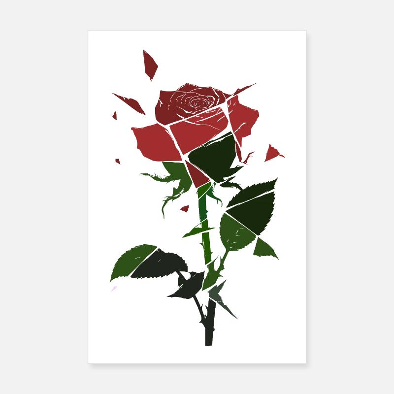 Broken Rose Blossom Poster 8" x 12" (20x30 cm)