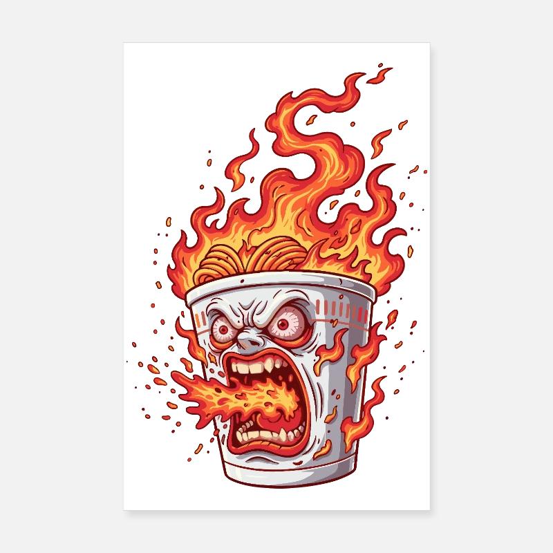 Noodle box with angry face Poster 8" x 12" (20x30 cm)