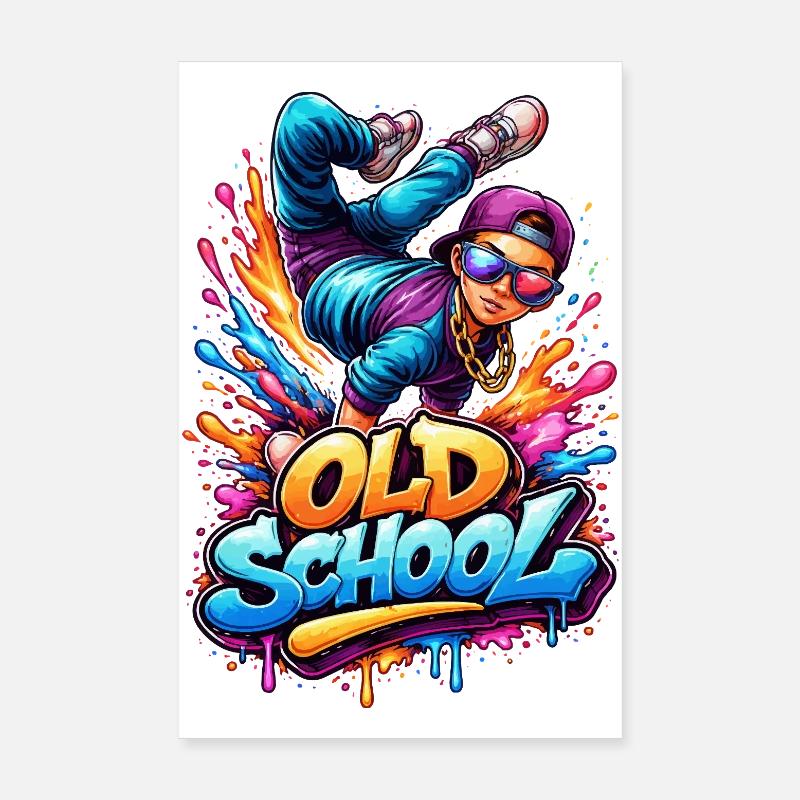 Old School Breakdance Graffiti Poster 20 x 30 cm