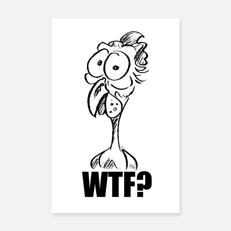 C’est quoi ce bordel ? Chicken Head - Mème comique drôle Poster 20 x 30 cm