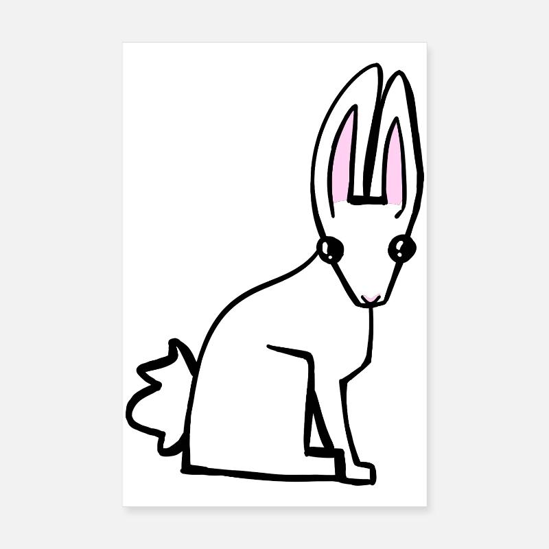 Weißer Hase Poster 20x30 cm
