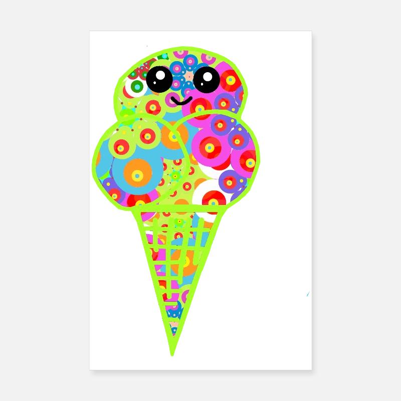 Retro Eis Vintage Kinder Kind 60er  Poster 20 x 30 cm