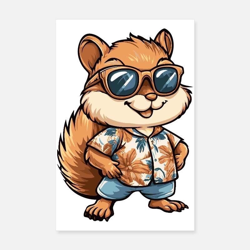 Vacances de bandes dessinées Squirrel Poster 20 x 30 cm
