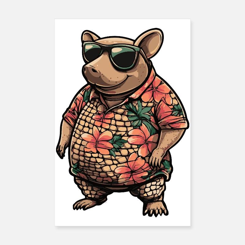 Vacances de bandes dessinées Armadillo Poster 20 x 30 cm