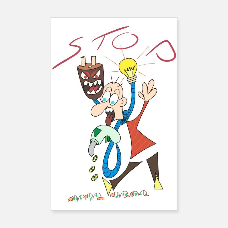 Stop à l'augmentation de l'énergie. Poster 20 x 30 cm