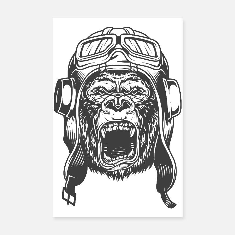 Conception du pilote Gorilla Poster 20 x 30 cm