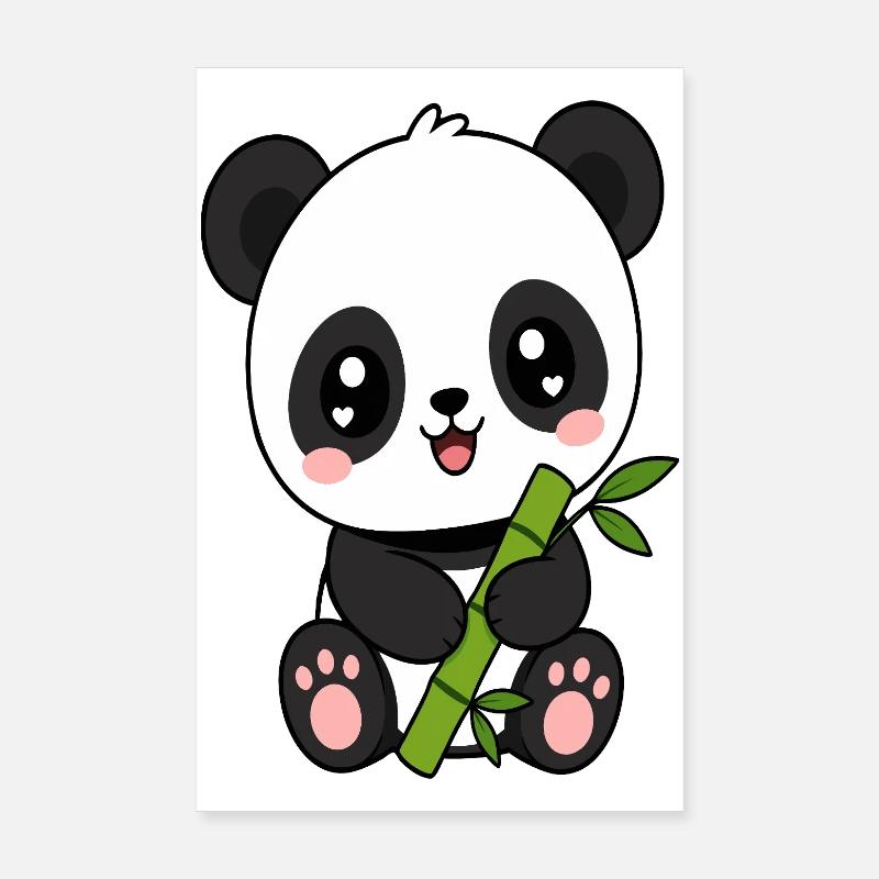 Charme Panda Bamboo Poster 20 x 30 cm