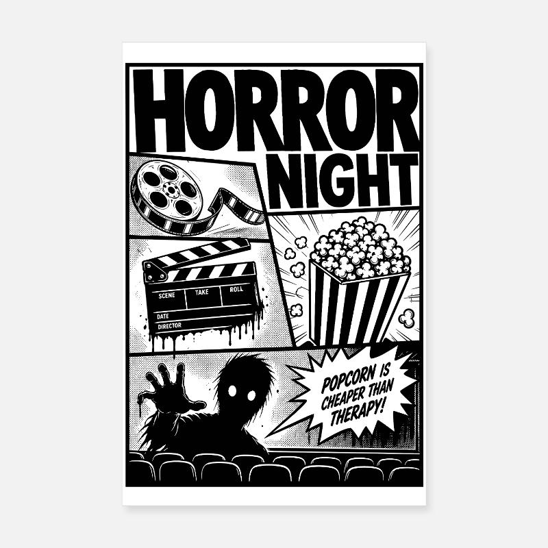 Horror Cinema Zombie Comic Poster 8" x 12" (20x30 cm)
