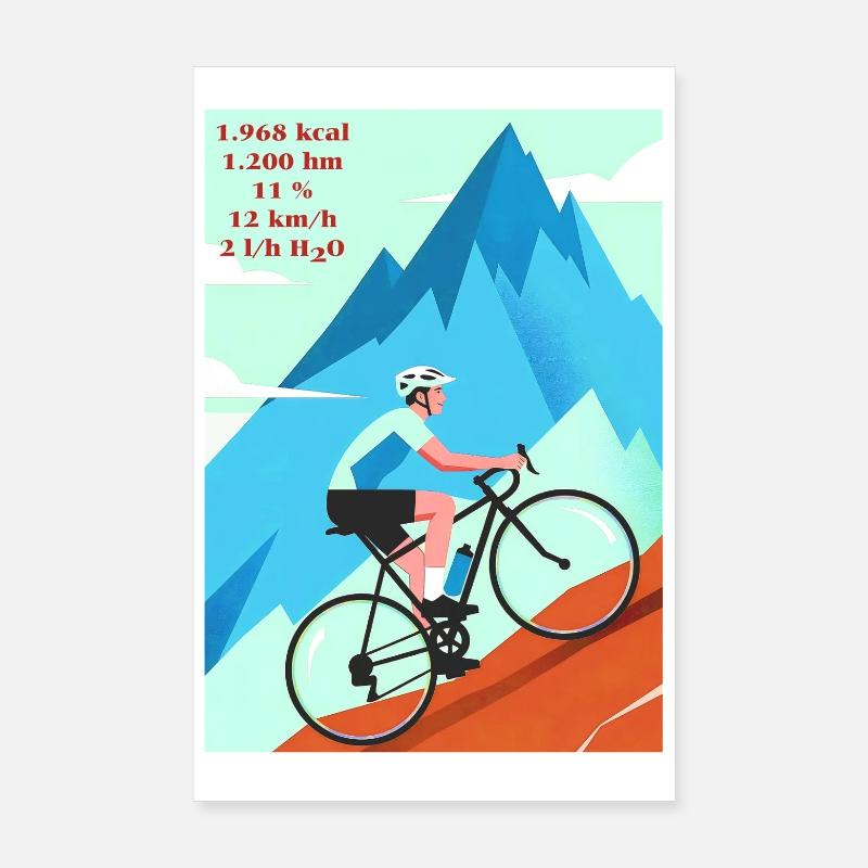 The wheel and the mountain are calling Poster 8" x 12" (20x30 cm)