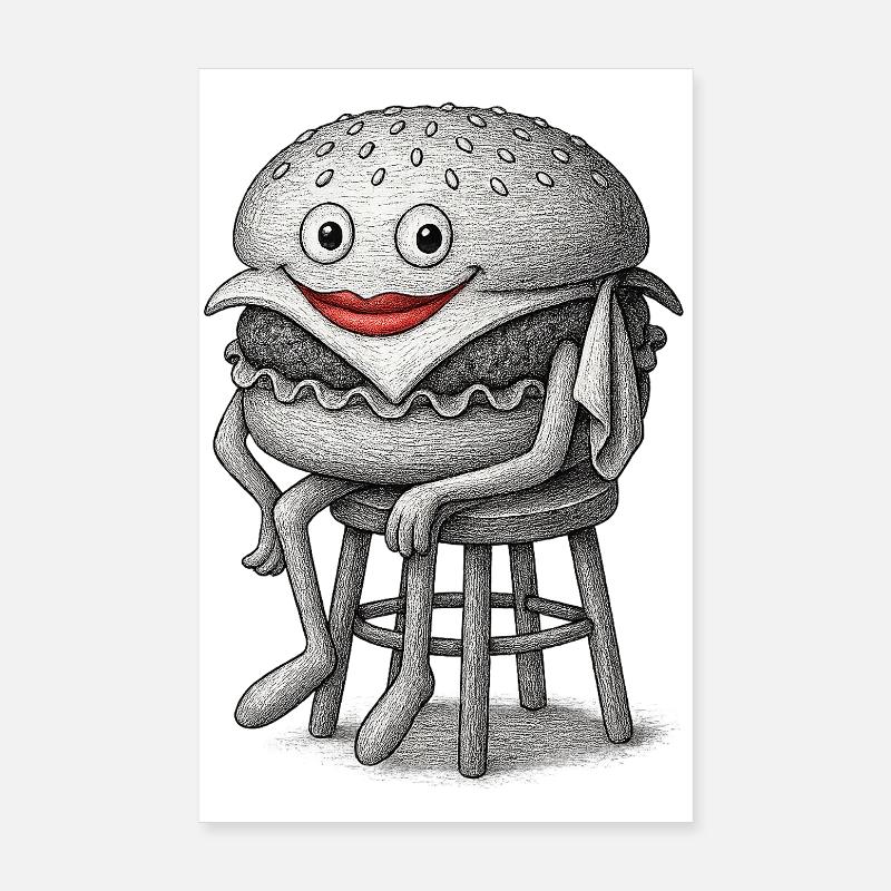 Skurriler Hamburger Poster 20x30 cm