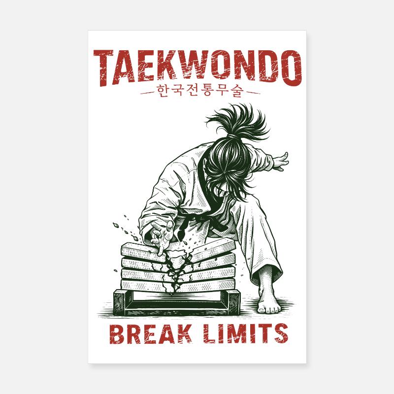 Taekwondo Break Limits Korean Martial Arts Poster 20x30 cm