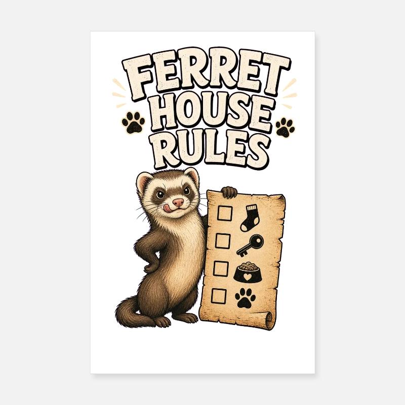 FERRET HOUSE RULES Checkliste Poster 20x30 cm