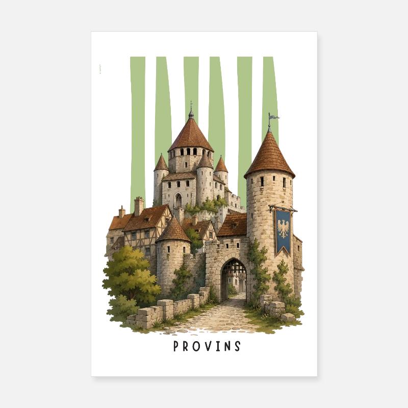 Château Provins Médiéval Poster 20 x 30 cm
