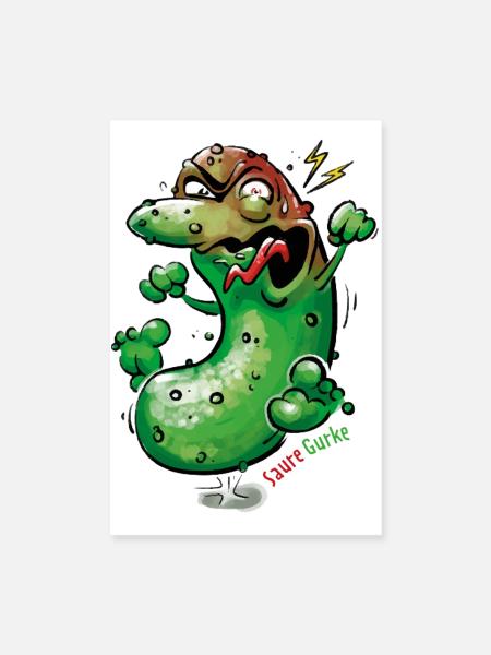 Saure Gurke - Poster 20x30 cm - Weiß