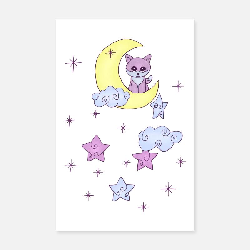 Fuchs im Mond Poster 20x30 cm