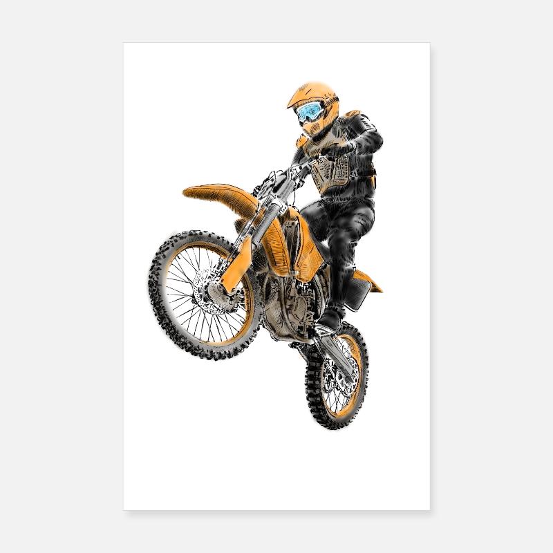 motocross - Poster 20 x 30 cm - blanc