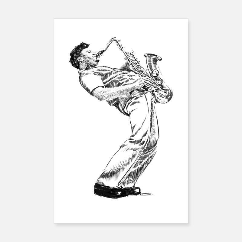 Saksofonist Poster 20x30 cm