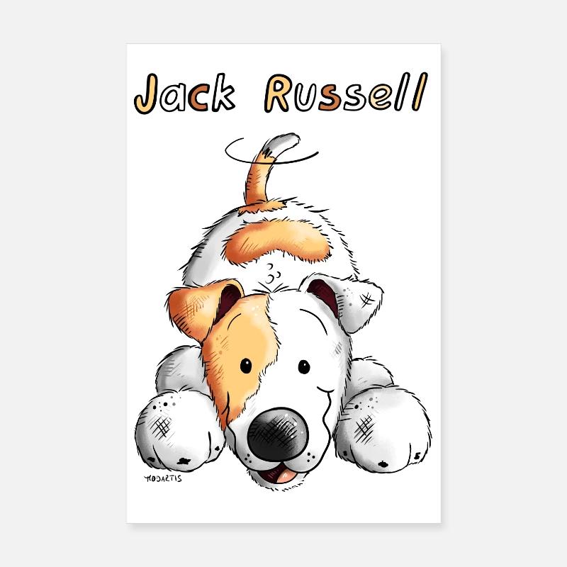 Verspielter Jack Russell - Poster 20x30 cm - Weiß