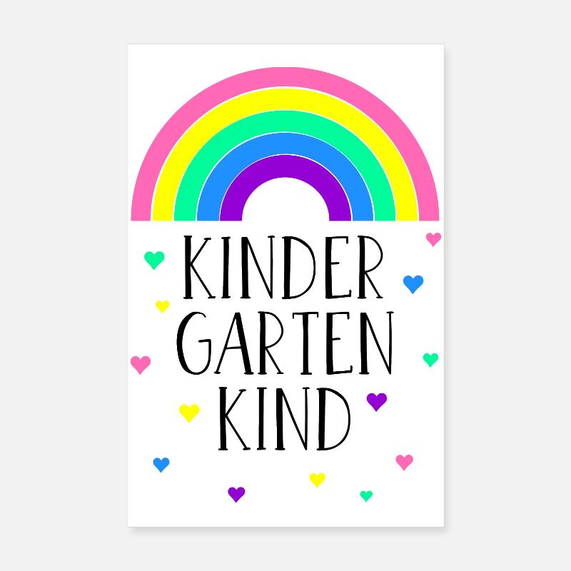 Regenbogen Kindergartenkind Kindergarten Geschenk - Poster 20x30 cm - Weiß