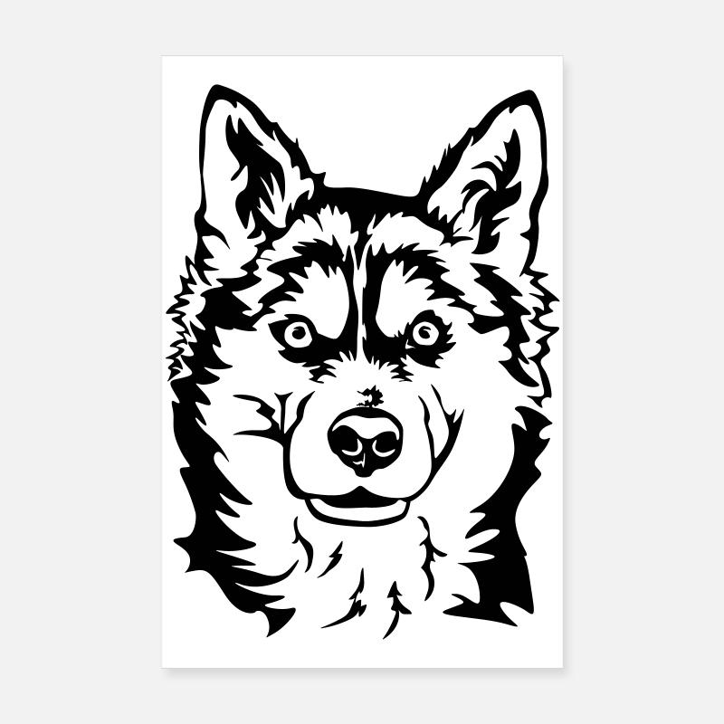 Husky Kopf Poster 20x30 cm