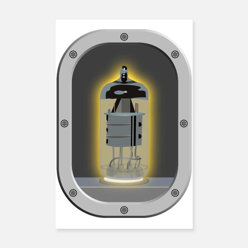 Röhre hinter Schauglas Poster 20x30 cm