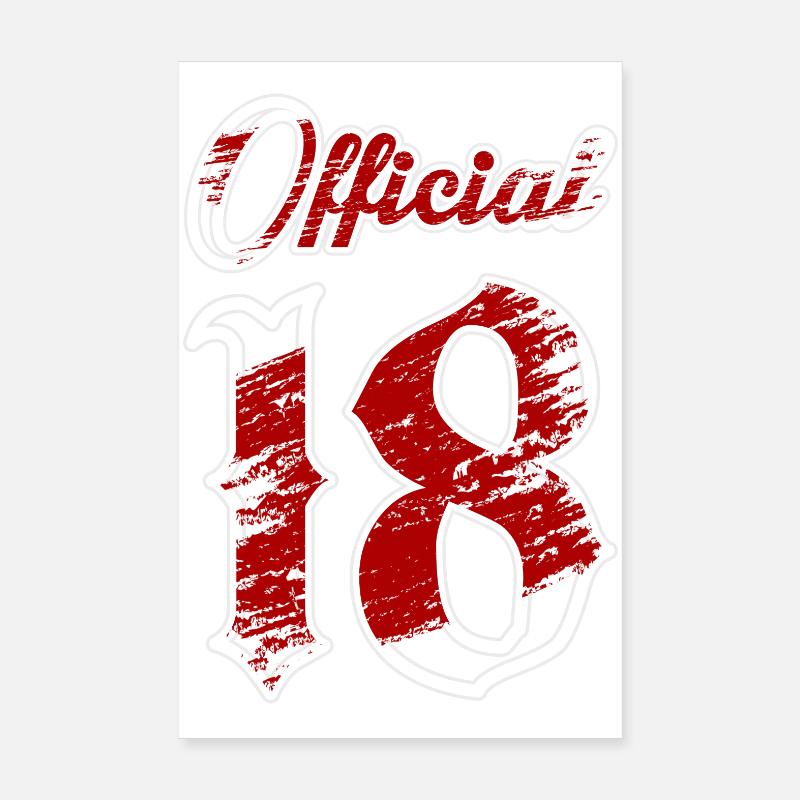 Officially 18 years Poster 8" x 12" (20x30 cm)