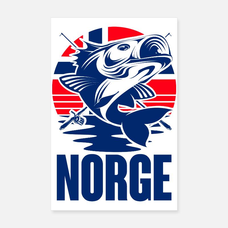 Norvège Pêche Pêcheur Excursion de pêche Poster 20 x 30 cm