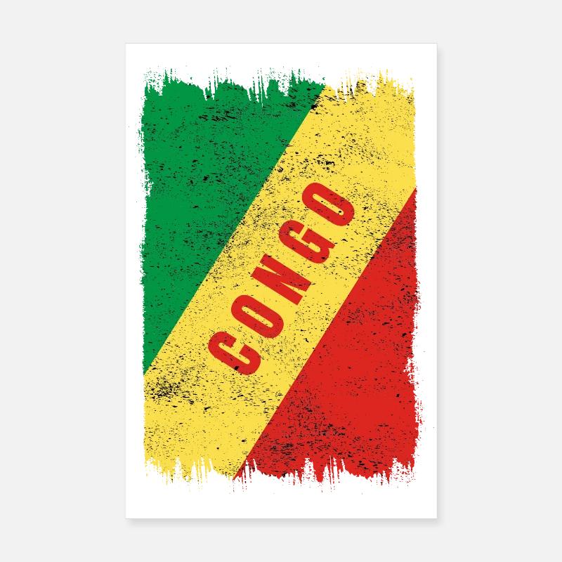 Kongo Flagge Poster 20x30 cm