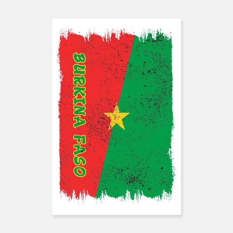 Conception du drapeau de Bukina Faso Poster 20 x 30 cm