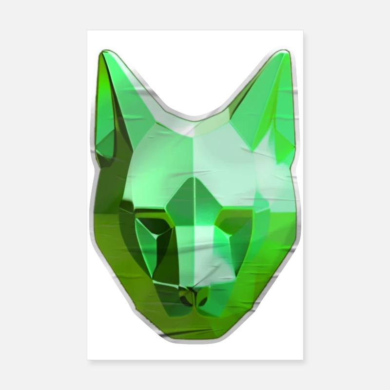 Grüner Kristallkatze Poster 20x30 cm