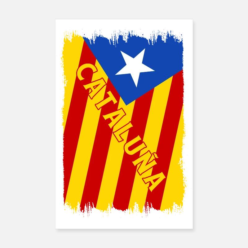 Design du drapeau de Catalogne Poster 20 x 30 cm