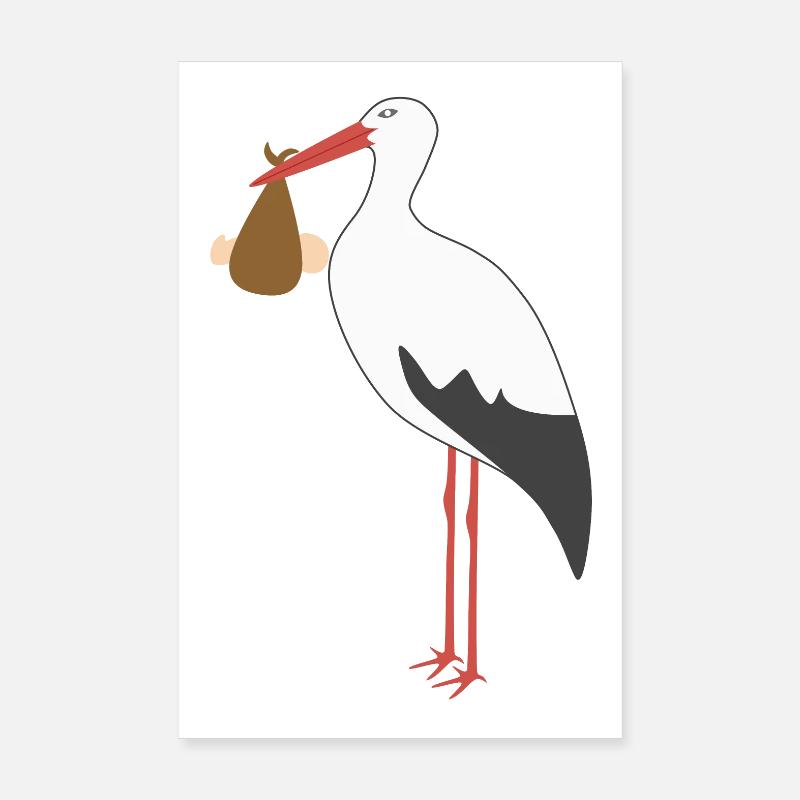 Cigogne apportant un bébé Poster 20 x 30 cm