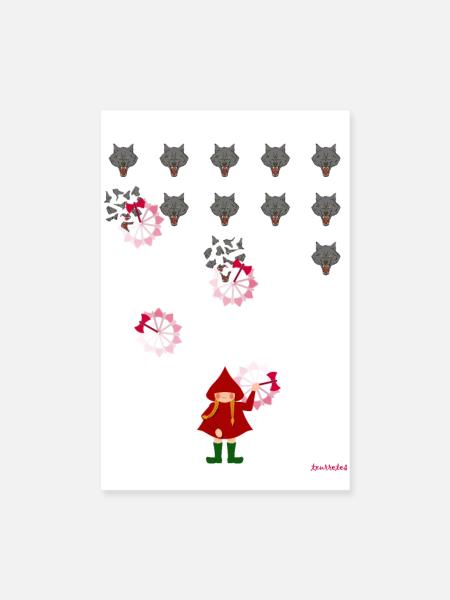 Rotkäppchen spielen - Poster 20x30 cm - Weiß - Vorne